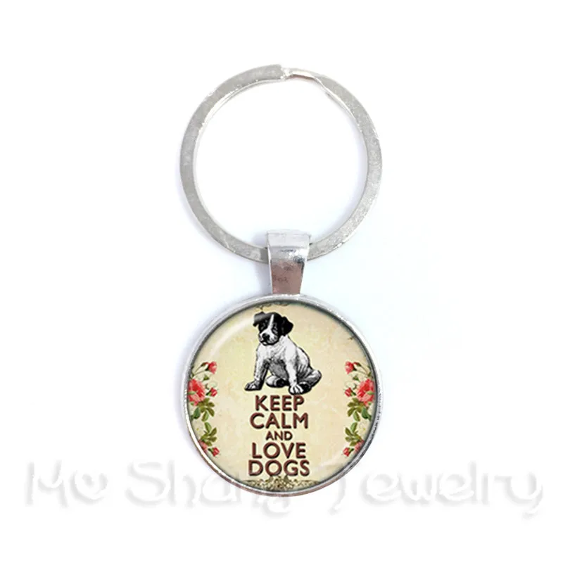 Dog Lover KeyChain 25mm Round Glass Dome Animal Handmade Fashion Key Rings Holder Creative Dogs Gift | Украшения и аксессуары