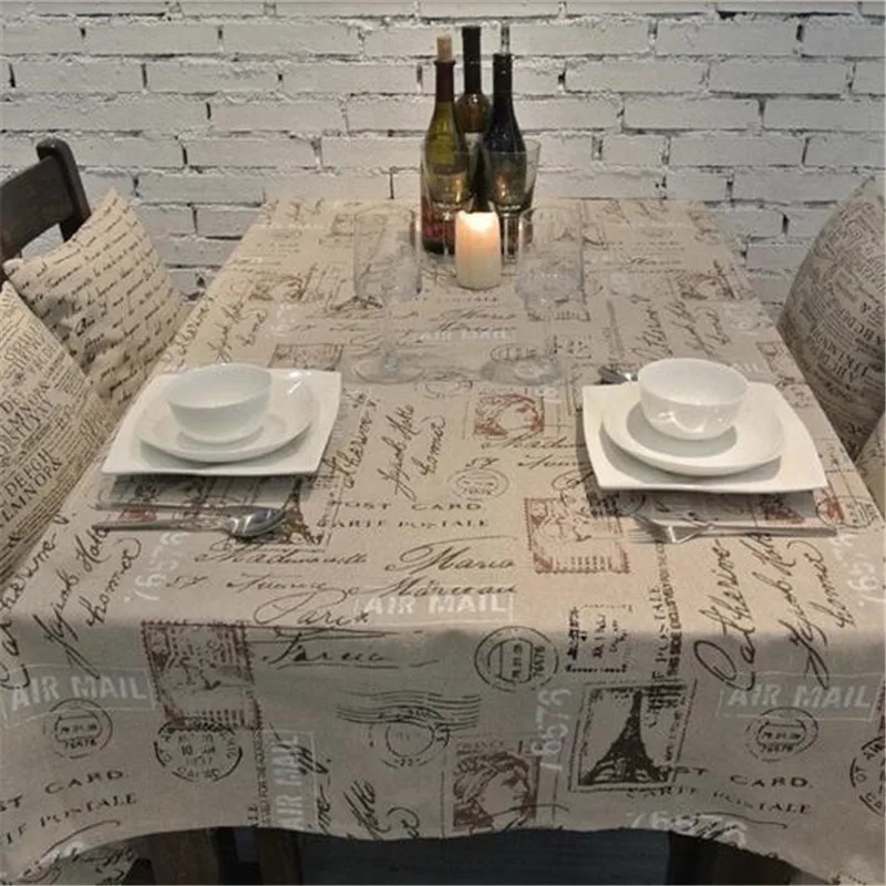 Скатерть из хлопка и льна с принтом в Европейском стиле кружевная ткань для стола