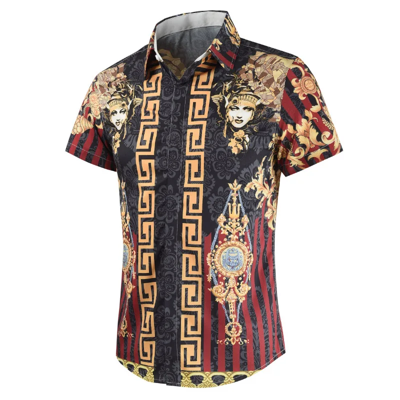 2019 Hot Sell Print Men Shirts Camisa Social Masculina Modern Hawaii Shirt Casual Chemise Homme Manche Courte Camisas Havaiana | Мужская