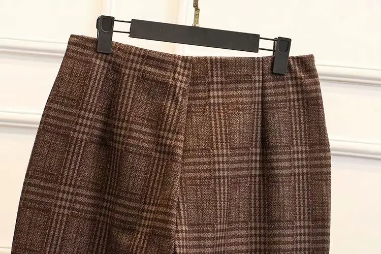 Плюс размеры повседневные штаны шаровары осень зима женская одежда мода Англия