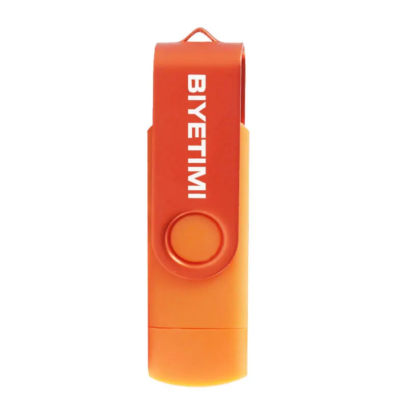 Orange Usb флеш-накопитель Biyetimi, 64 ГБ, 32 ГБ, флешка 2,0, 8 ГБ, 16 ГБ, флеш-накопитель, высокая скорость, настраиваемый u-диск для смартфона - Цвет: Orange