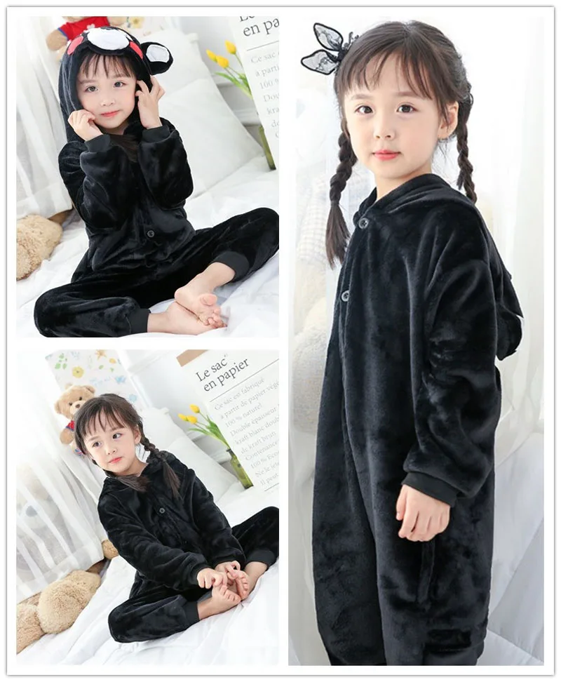 Onesie/Детские пижамы кигуруми с единорогом; Пижама с рисунком панды, единорога, стежка; Фланелевая Пижама для мальчиков и девочек; пижамы с капюшоном для косплея; От 3 до 13 лет