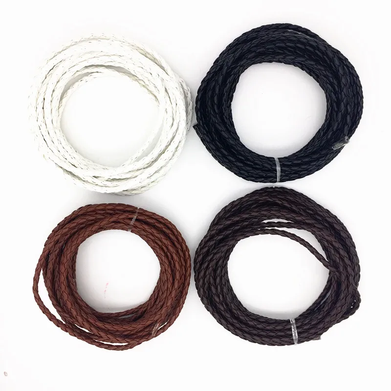 COMEOWN 5 метров 4 мм круглые шнуры для бижутерии плетеные кожаные из искусственной