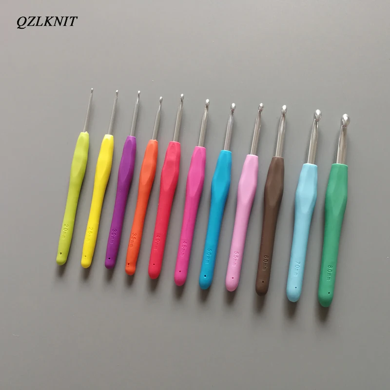 Мягкие резиновые крючки для вязания крючком QZLKNIT 11 шт./компл. 2 0 8 мм карамельных