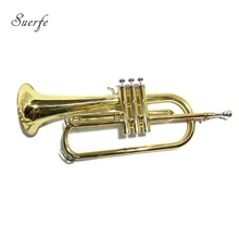 Bb flugelhorn желтый латунный Flugel Horn с деревянный ящик, профессиональные музыкальные инструменты