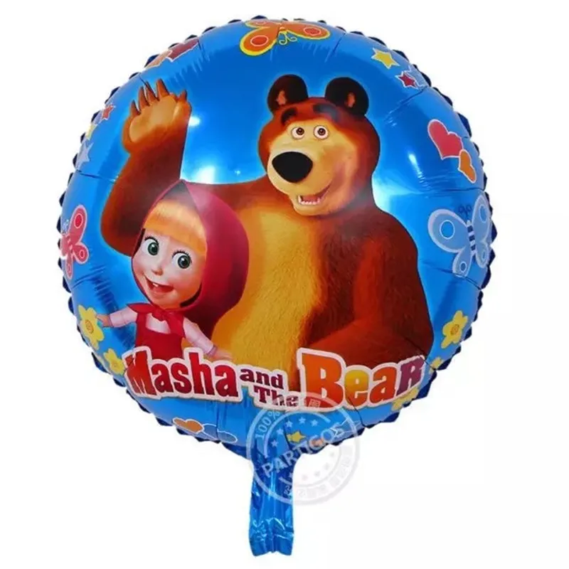 Balloons-3-1pcs 1 шт., сумка на шнурке с изображением Маши и медведя для девочек, дорожная посылка для хранения, школьные рюкзаки с героями мультфильмов, детские подарки на день рождения - Цвет: Balloons-3-1pcs