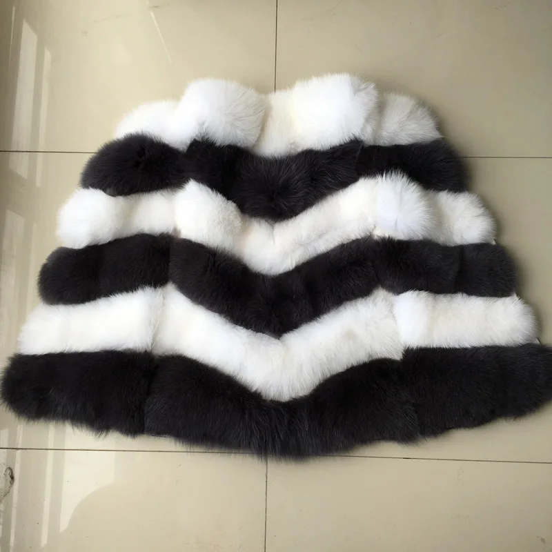 2017 100% натурального меха лисы длинное пальто Новая мода натуральный Лисий мех