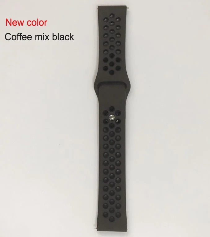 11 цветов ремешок для Xiaomi Amazfit браслет силиконовый Amazfit Stratos 2 ремешок 22 мм для Xiaomi Huami Amazfit Pace ремешок водонепроницаемый - Цвет: coffee-black
