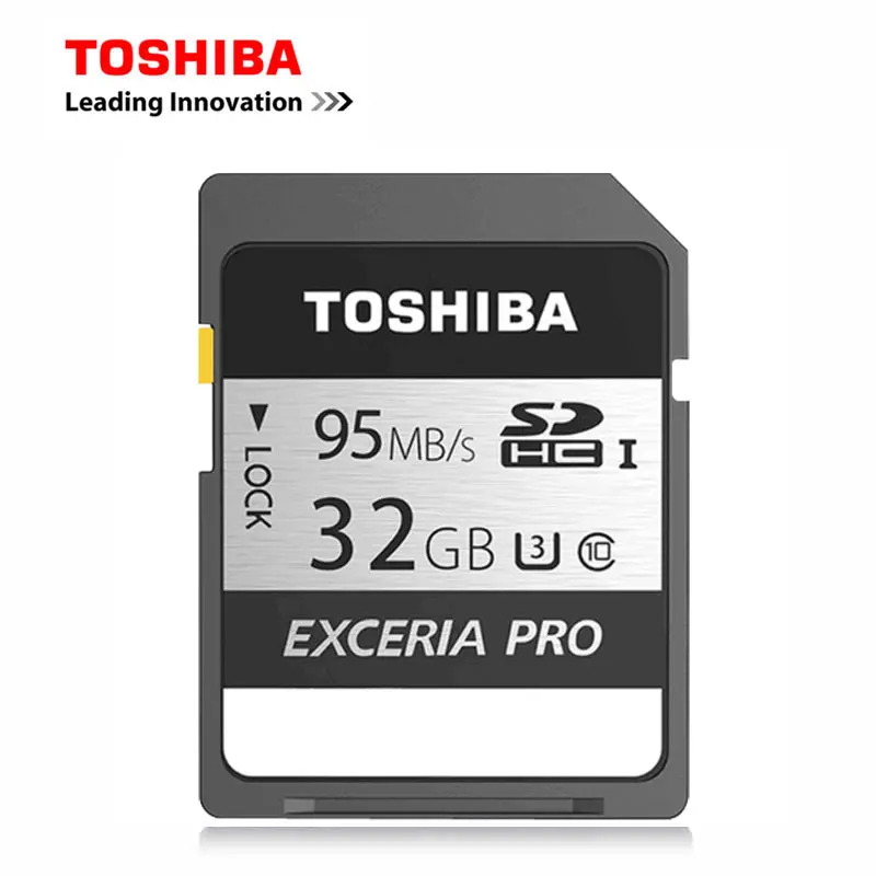 TOSHIBA SD карты EXCERIA PRO 128 Гб 64 Гб оперативной памяти, 32 Гб встроенной памяти класса 10 UHS-I U3 SDHC/SDXC карт SD слот для карт памяти 95 МБ/с. для видеокамеры
