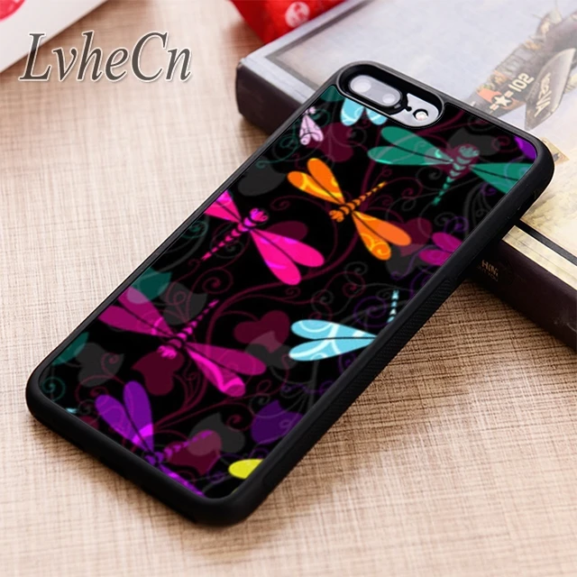 LvheCn Translucent Dragonflies phone Case cover For iPhone 5 6 6s 7 8 plus X XR XS max 11 12 Pro Samsung Galaxy S7 S8 S9 S10 | Мобильные