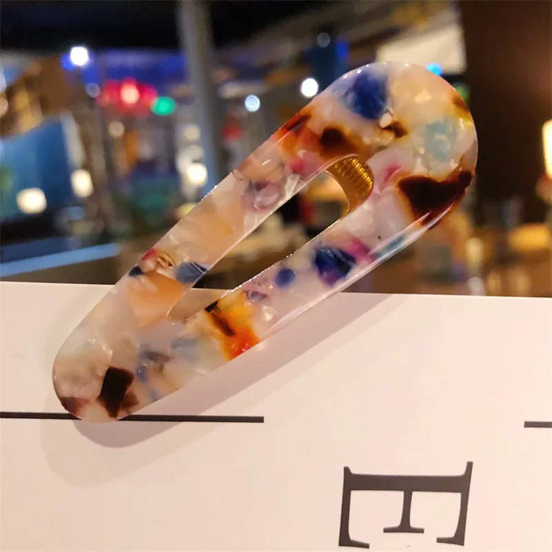 B5 Корейские Акриловые Блестящие заколки для волос для женщин и девочек, милые заколки для волос в виде утки, геометрические прямоугольные заколки, заколки, аксессуары для волос - Цвет: B5