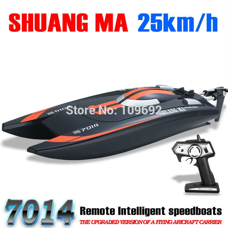 SHUANG MA DH7014 скоростная 2 4G 25 км/ч Гоночная радиоуправляемая лодка с электрическим