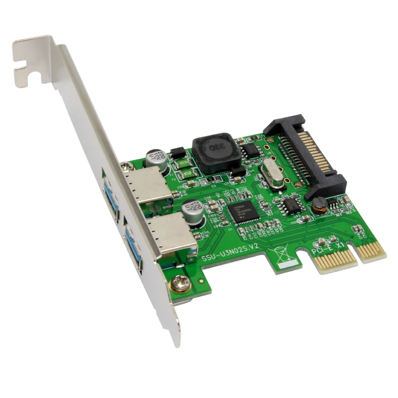 Супер скорость 2 порта USB 3 0 PCI E Express адаптер расширения SATA разъем питания NEC720202 чип