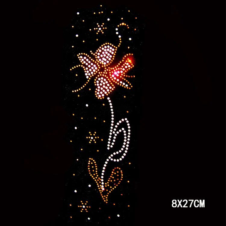 Прозрачные стразы сделай сам горячая фиксация аппликация из страз узор одежда с