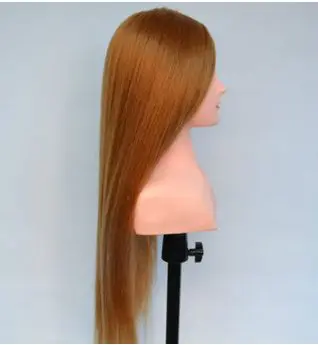 Супер качество 80% натуральные волосы искусственная голова куклы с волосами 65 см