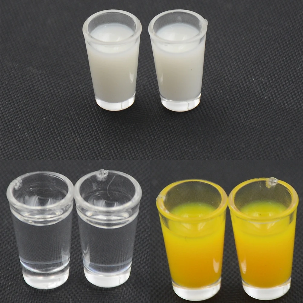 2 шт./компл. пластиковая чашка для сока молока воды 1:12 миниатюрные прозрачные