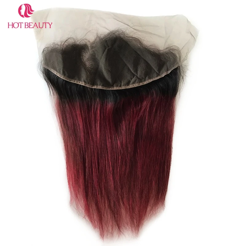 Горячие красивые волосы прямые Омбре бразильские свободная часть винного цвета