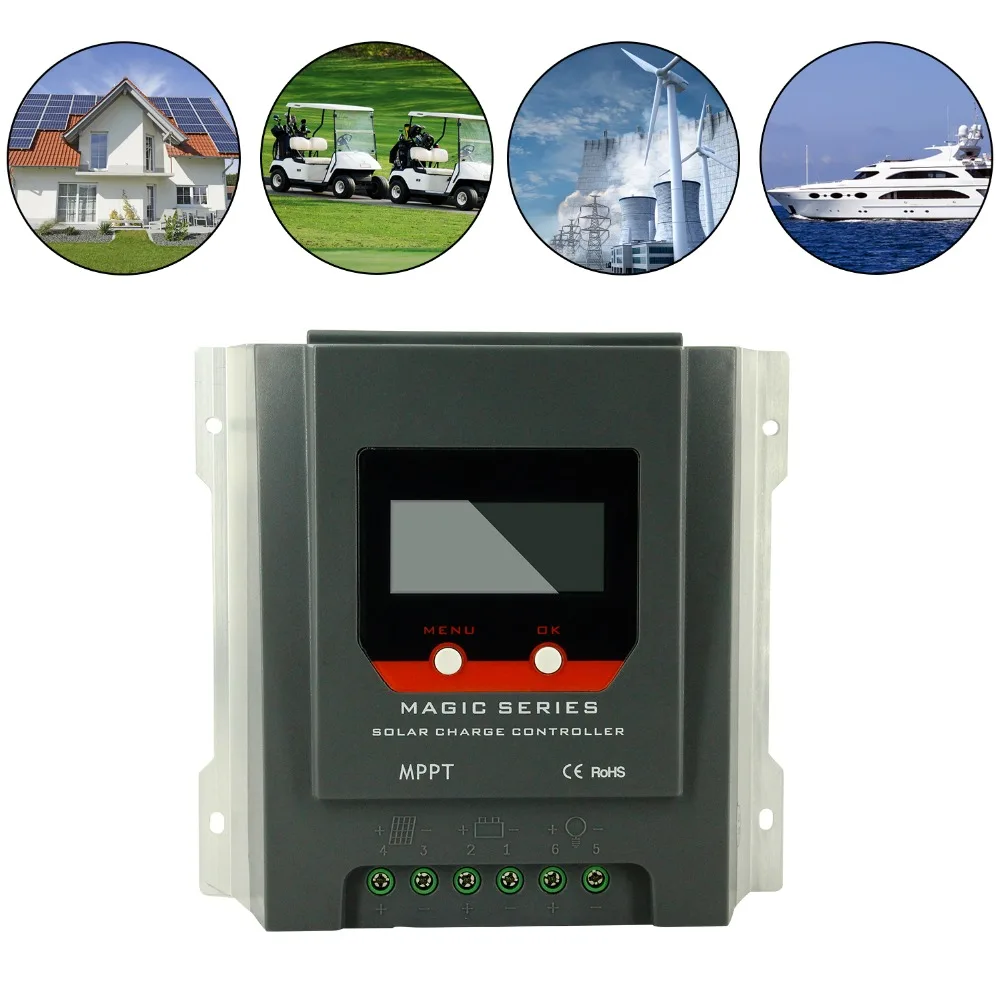 구매 PowMr-MPPT 충전기 태양 컨트롤러 30amp 네거티브 그라운드 12V, 24V 자동 밀봉, 젤, 침수 배터리, LCD 디스플레이 듀얼 USB