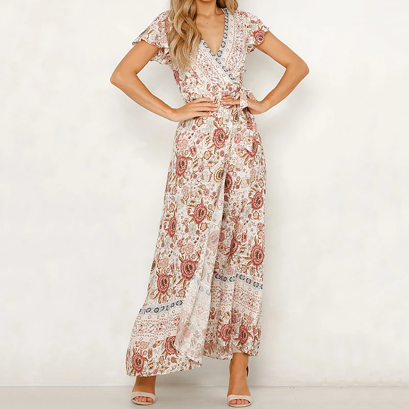 Модное летнее женское облегающее платье с высокой талией и разрезом сексуальное