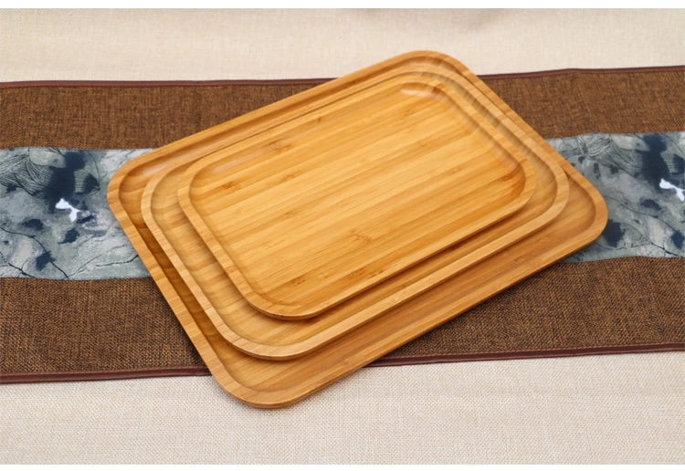 Бамбуковый прямоугольный круглый поднос кофейный бамбуковый для чая товары