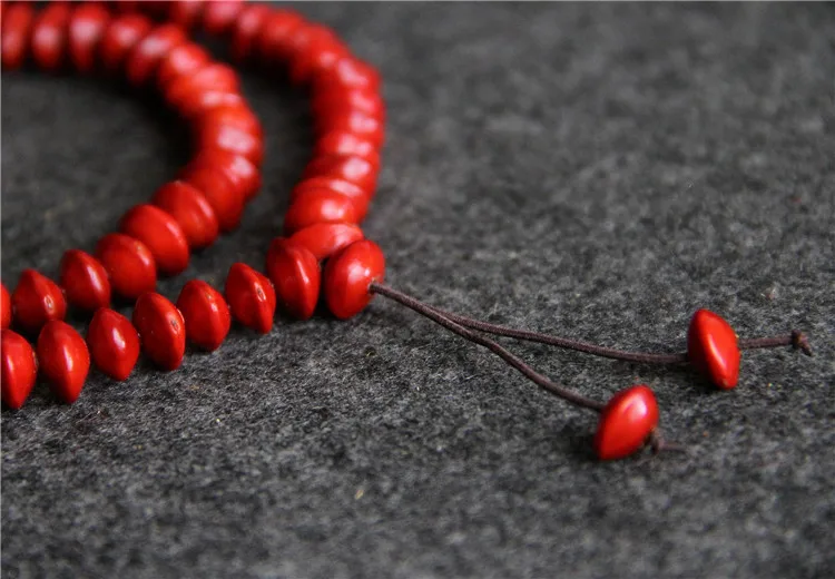 Натуральный Красный Bodhi бисер 108 шт эластичный буддийский молитвенный Mala браслет