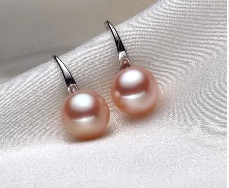 Серьги из натурального жемчуга 925 пробы большие серьги пресноводного 9-10 мм |