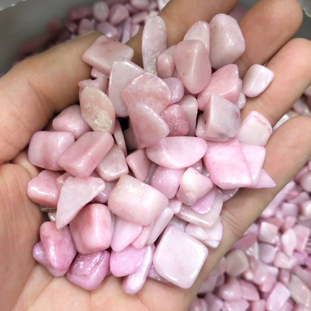 Горячая 200 г натуральный розовый минеральный полированный камень кристалл гравий полудрагоценный камень для украшения