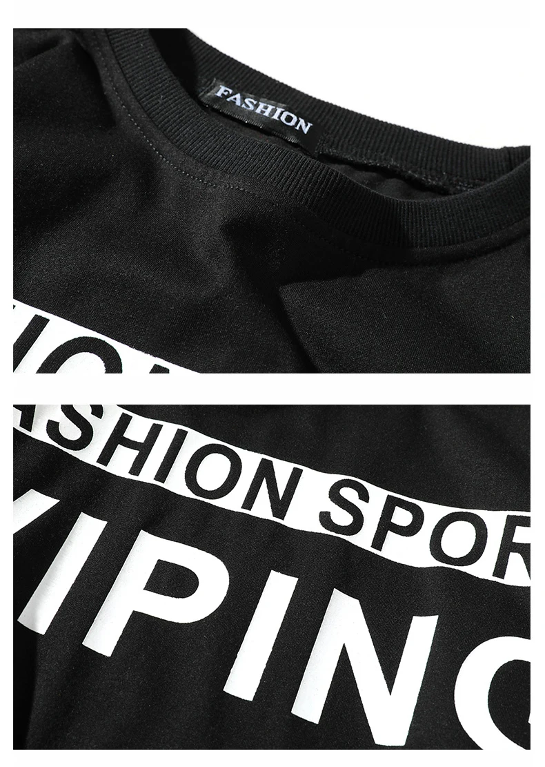 Una Reta T-Shirt Men Spring New Brand Hip-Hop Letter Splicing Tee Top Fake Two Pieces Long Sleeve Streetwear Men T Shirt