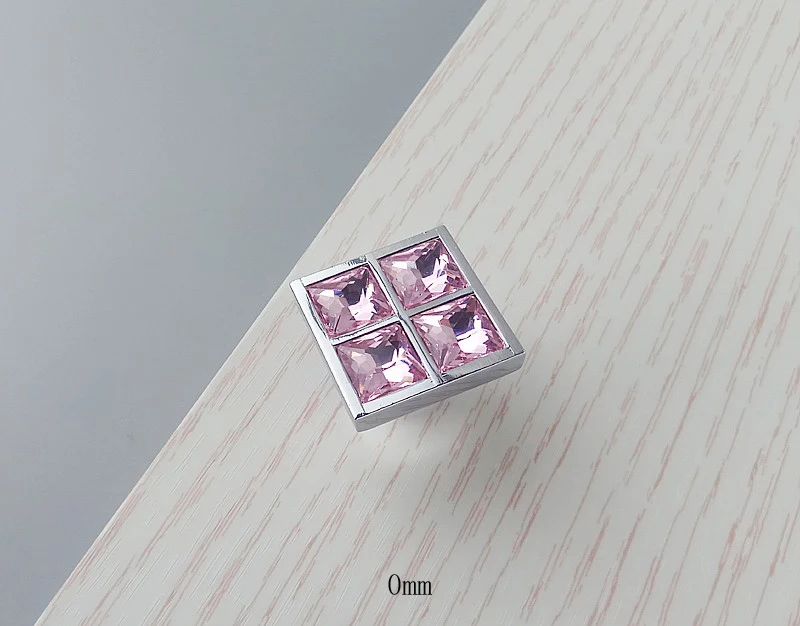 Натуральное Хрустальное стекло бриллиантовая розовая ручка для мебели