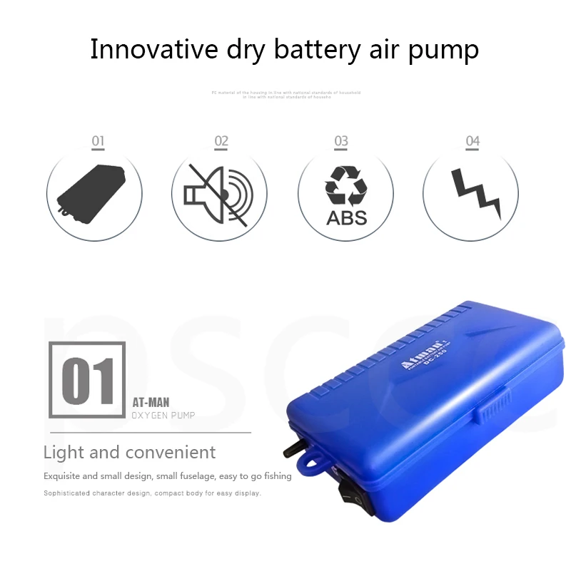 ATMAN ATOM2 сухой аккумулятор портативный рыболовный ящик воздушный насос кислородный насос 2л/м. Супер воздушный насос для аквариума портативный аккумулятор для рыбалки