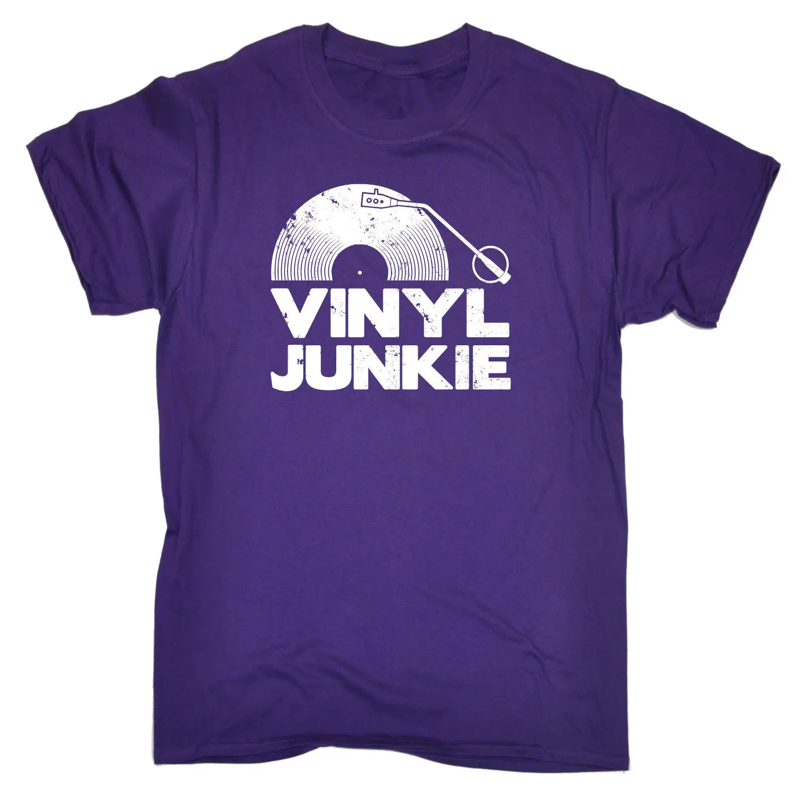 Винил Junkie белый логотип футболка музыка Винтаж Dj смешной подарок на день