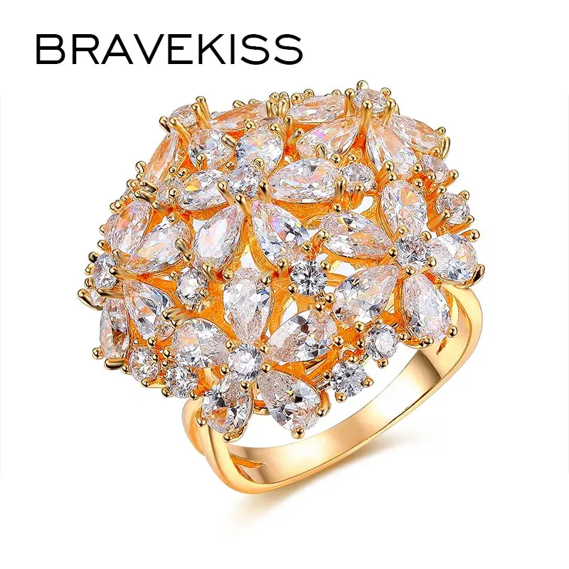BRAVEKISS 2019 Новинка кластер грушевидной огранки с имитацией фианита роскошные