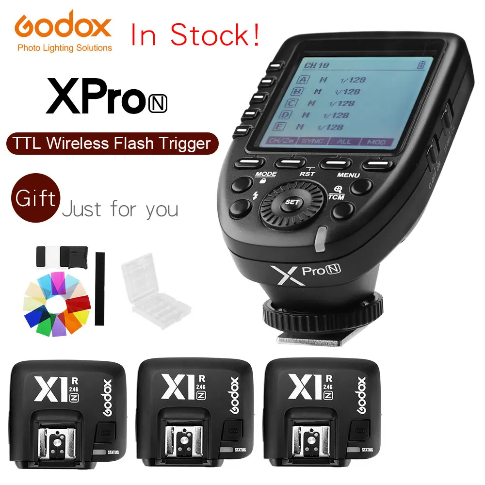 Godox Xpro-N i-ttl II 2,4G X система беспроводного управления дистанционным триггером с 3x X1R-N контрольным приемником для вспышки Nikon