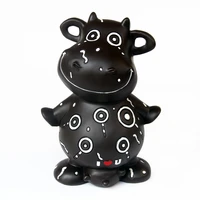 black doughnut milk cow piggy bank money box standing creative birthday gift for kids and child toy and school day present