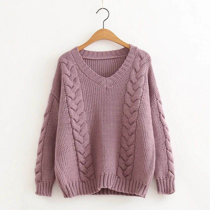 Autumn Winter New Connection Japanese Mori Girl Sweaters Sweet Girls V-Neck All-Match Pullover Preppy Style | Женская одежда