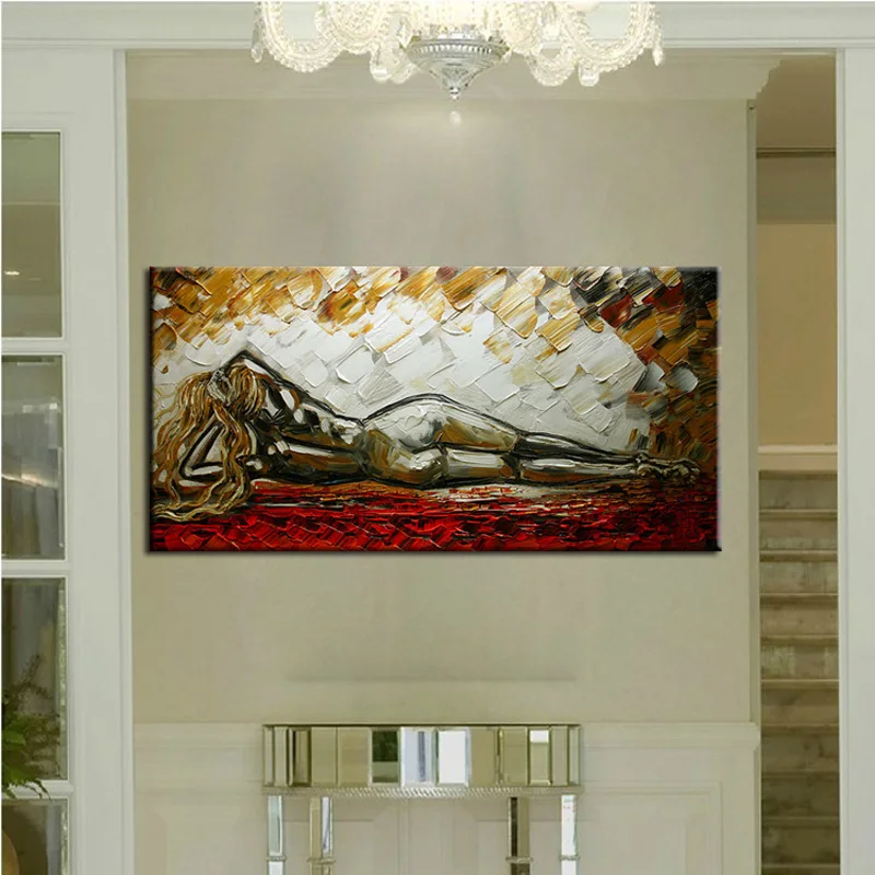 Новинка ручная роспись сексуальная фигура для девочки картина маслом настенная