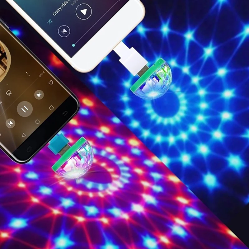 Мини USB дискотека Ночная переносная лампа домашние вечерние ночные светильники DC
