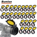 Прозрачная крышка для объектива винтовки 30-69 мм, откидная крышка для защиты объектива с быстрой пружиной, желтая крышка для объектива, для охоты