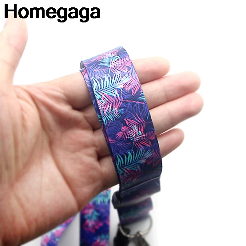 Homegaga ремешки с фиолетовыми цветами и листьями для шеи идентификационный значок