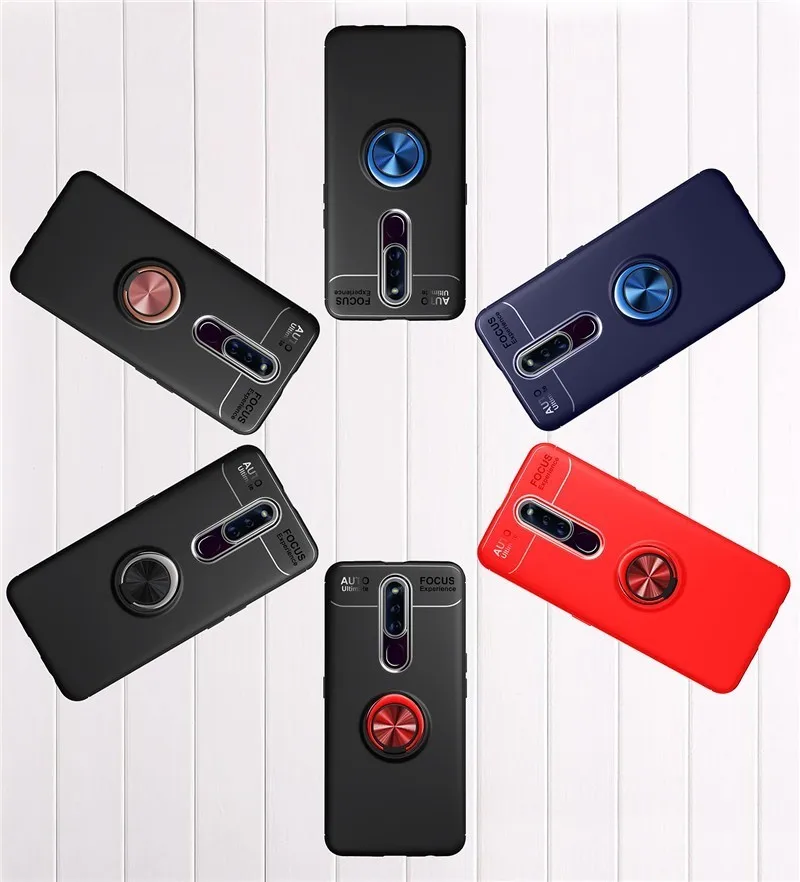 Чехол для OPPO F11 Pro Ударопрочный Мягкий чехол Oppo Reno 10x Zoom магнитный держатель кольца