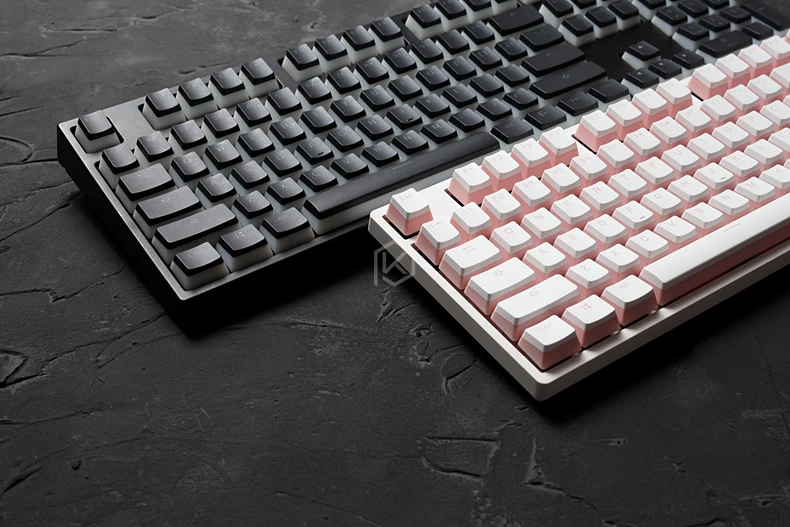 Пудинг pbt doubleshot keycap oem задний светильник механические клавиатуры молочный Белый Розовый Черный gh60 покер 87 tkl 104 108 ansi iso