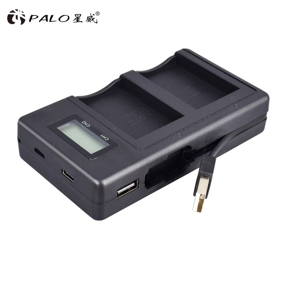 PALO LP-E12 LPE12 LP E12 lcd USB двойное зарядное устройство для canon EOS M M10 M50 M100 M100D Rebel SL1 Kiss X7 камера