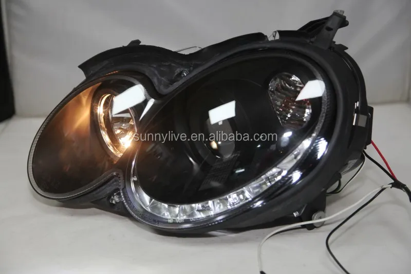 Светодиодный светильник 2004-2009 SN для Mercedes-Benz CLK W209, автомобиль с галогенным Корпусом черного цвета