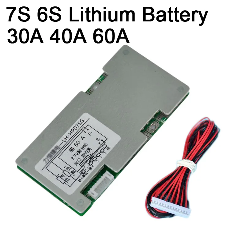Защитный инвертор для платы литиевых батарей 7S 6S 24V 30A 40A 60A H ток баланс цепи 3S 6 7