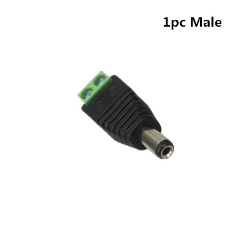 1PC Male Мужской женский 5,5x2,1 мм DC Мощность 12V 24V Jack адаптер Разъем CCTV - Цвет: 1PC Male