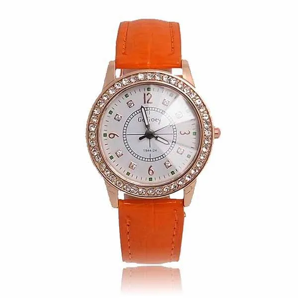 

Hot Sales Fashion Gogoey Brand Leather Watch Women Ladies Crystal Dress Quartz Wristwatches Relogio Feminino GO094 HAI