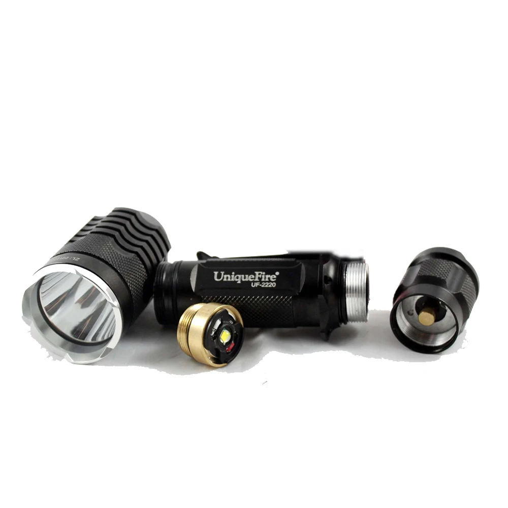 UniqueFire 2220 U2 Тактический вспышка светильник 600-1200LM супер яркий белый светильник со стеклянными линзами фонарь, не регулируемый фонарь