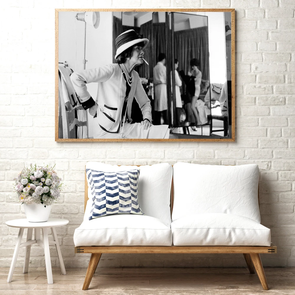 Коко в ее студии модное Парижское настенное Искусство Холст Картина