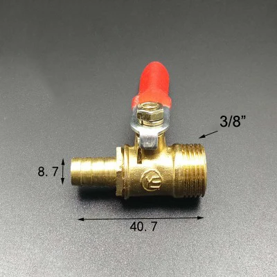 8 мм шлангов x 3/8 &quotBSP наружная резьба двухсторонний латунный шаровой клапан для