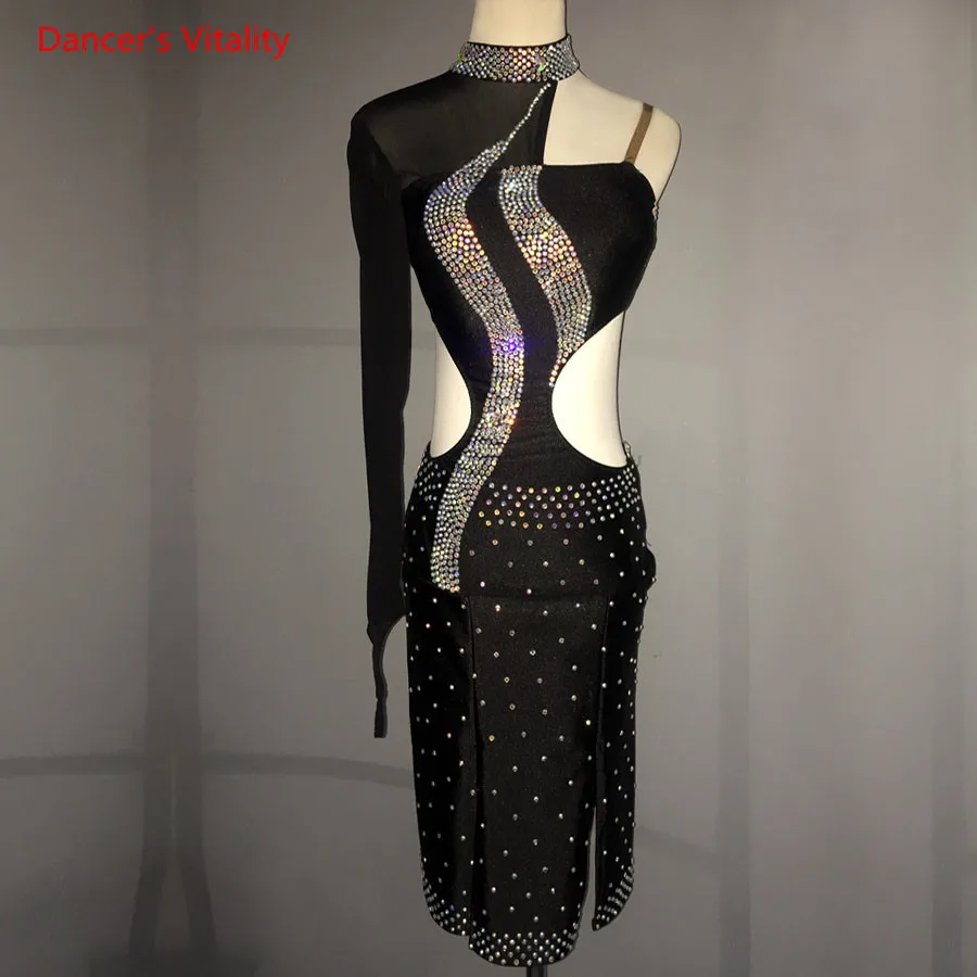 Пикантная открытая одежда для латинских танцев Женское/девичье платье